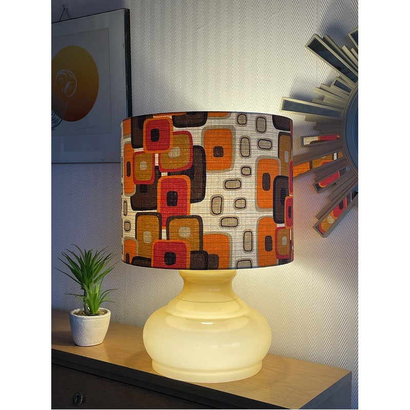 Lampshade illusion H28 D35cm - 70s fabric