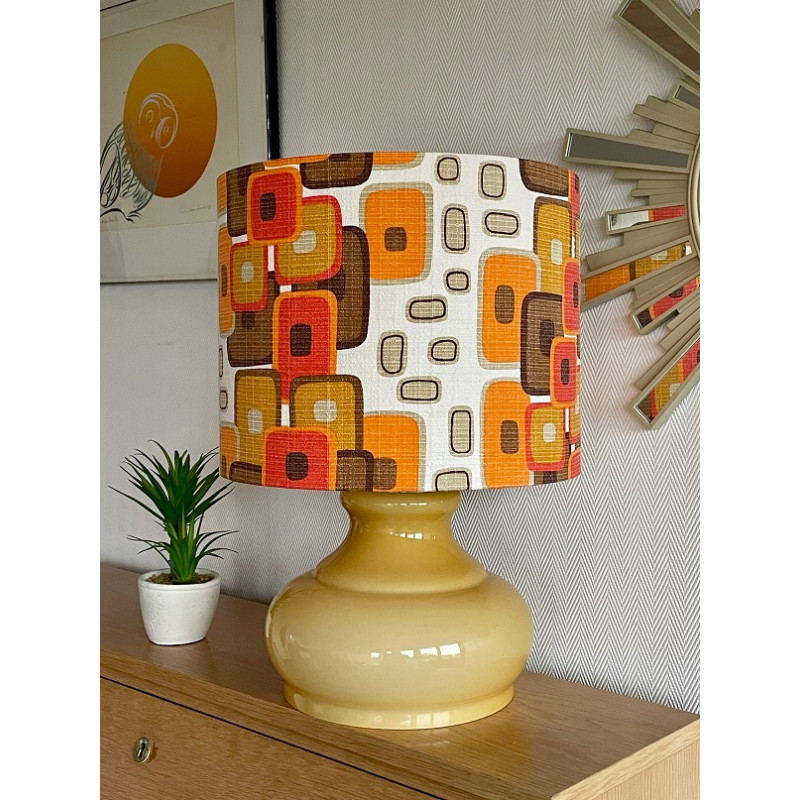 Lampshade illusion H28 D35cm - 70s fabric
