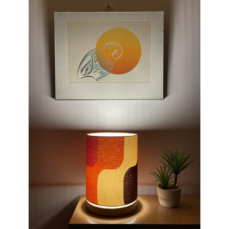 Lamp'angel Vibration H28 D20 - tissu vintage 1970's