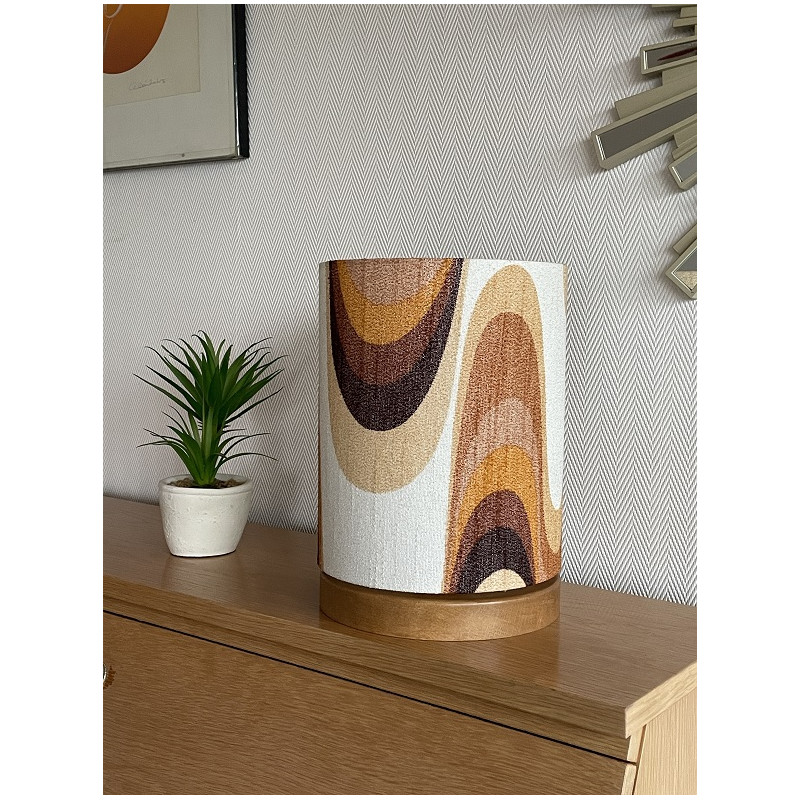 Desklamp Lamp'angel Ondoyant  H28 D20cm - mid-century fabric