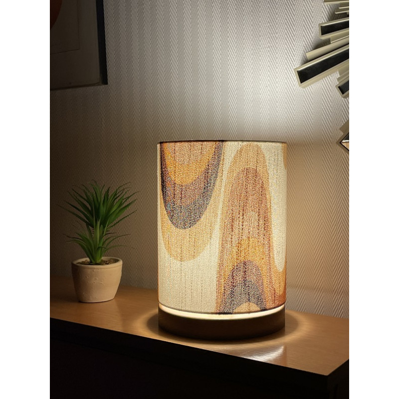 Desklamp Lamp'angel Ondoyant  H28 D20cm - mid-century fabric