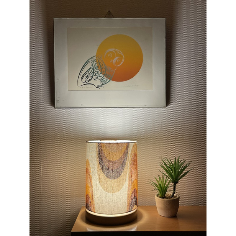 Desklamp Lamp'angel Ondoyant  H28 D20cm - mid-century fabric