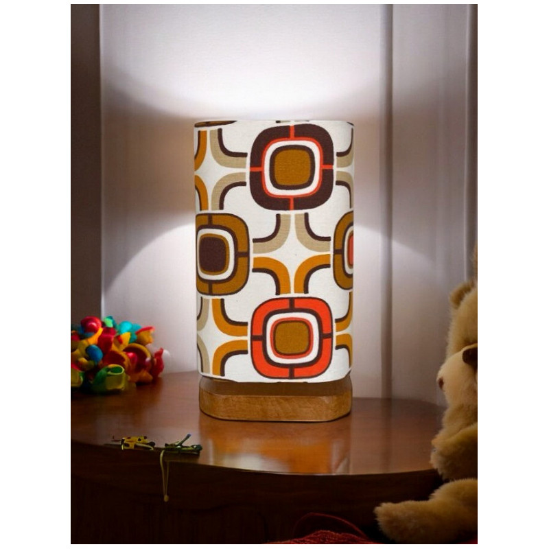 Lamp'angel square Kansas H28 L15cm - mid-century fabric style
