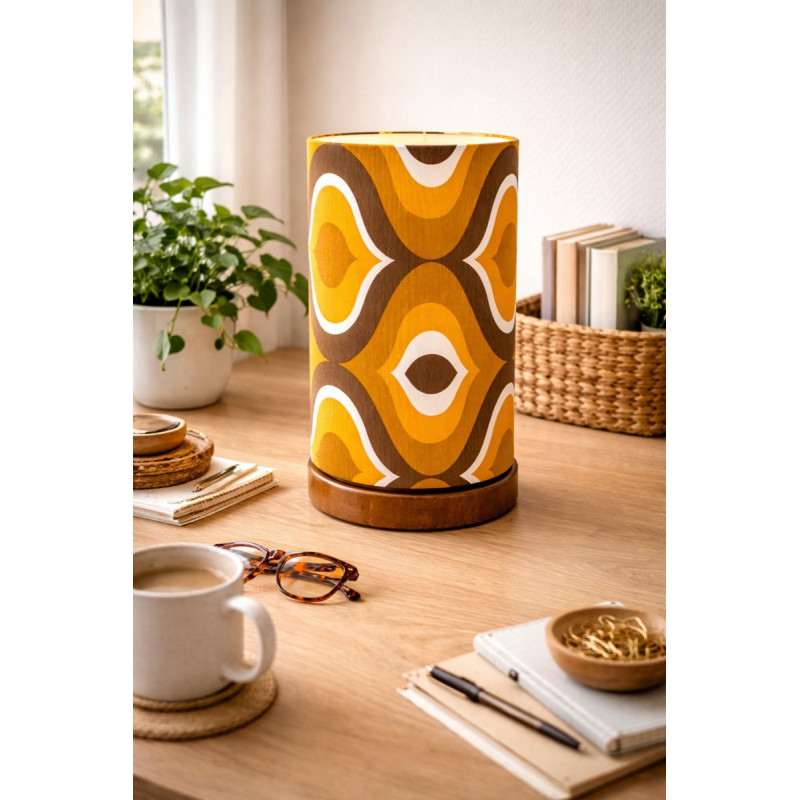 Lamp'angel Compas H30 D20 - tissu vintage