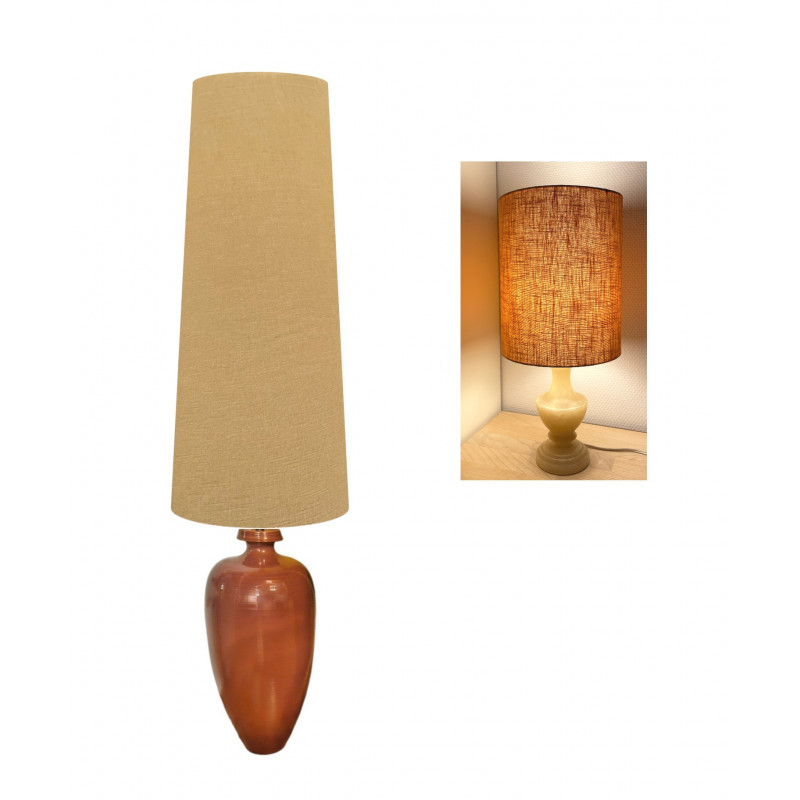 Lampshade Ocre linen textured H90 D40 d31cm
