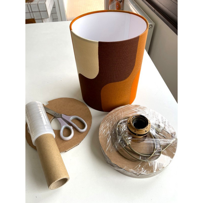 Desklamp Lamp'angel Galaxie brown H28 D20cm - mid-century fabric