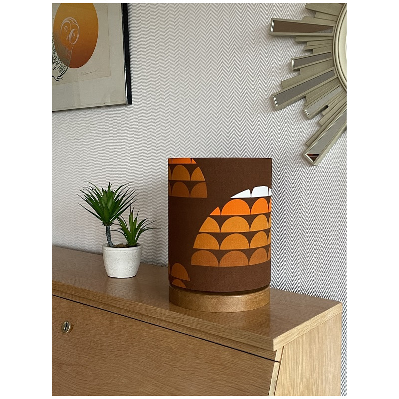 Desklamp Lamp'angel Galaxie brown H28 D20cm - mid-century fabric