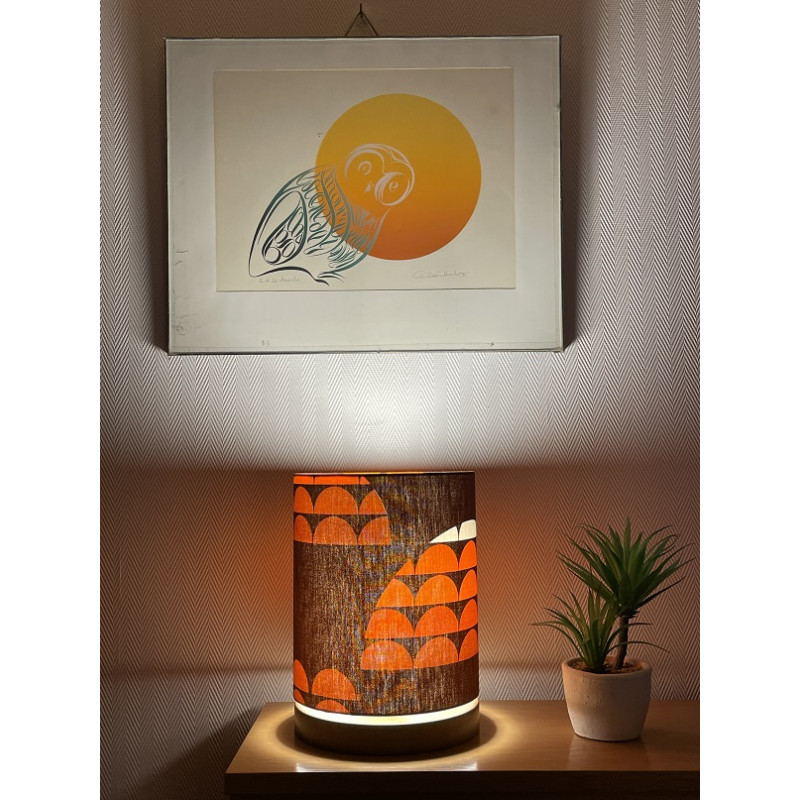 Desklamp Lamp'angel Galaxie brown H28 D20cm - mid-century fabric