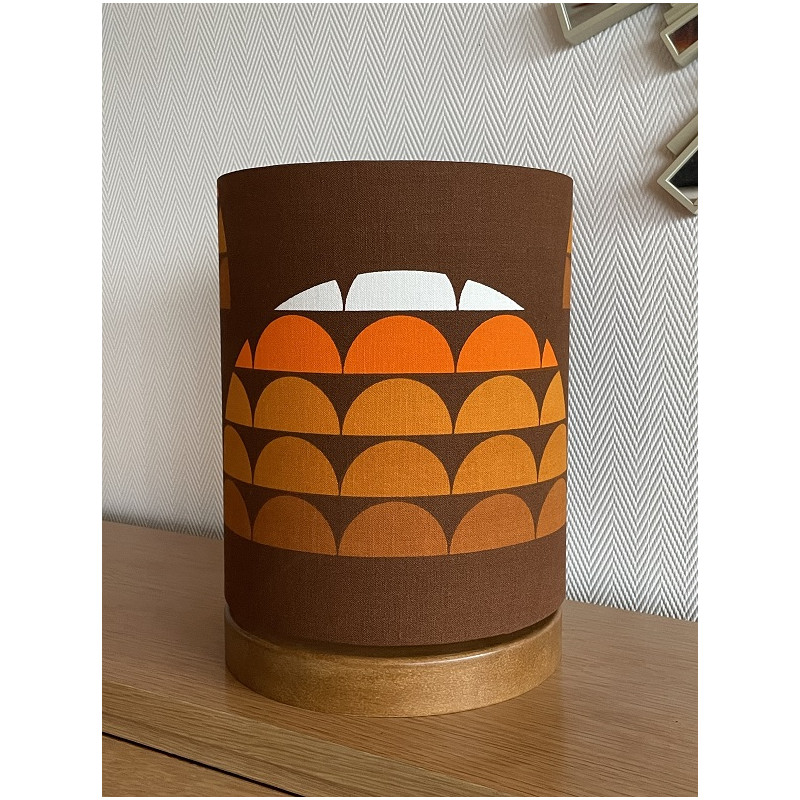 Desklamp Lamp'angel Galaxie brown H28 D20cm - mid-century fabric