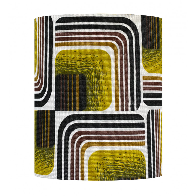 Lampshade Tripoli green H23 D20cm mid-century fabric