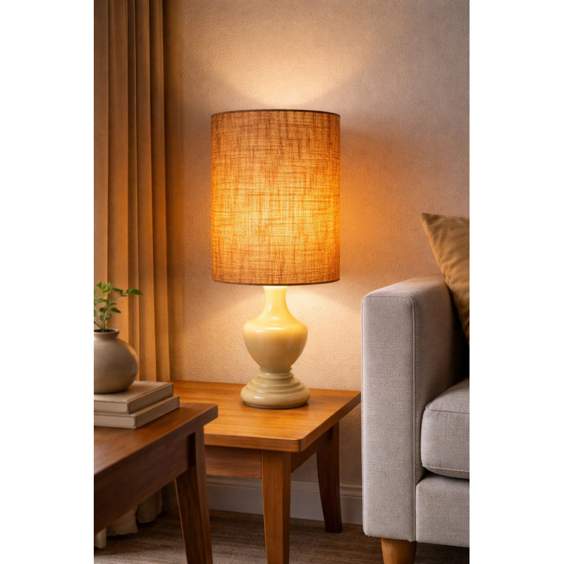 Abat-jour lin ocre H23 D20cm