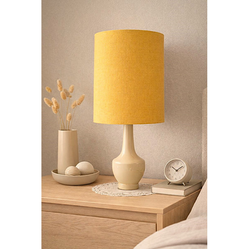 Abat-jour lin ocre H23 D20cm