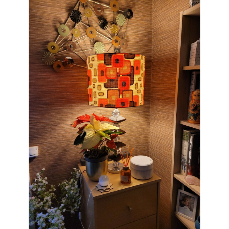 Abat-jour illkusion H28 D35 - tissu 70s