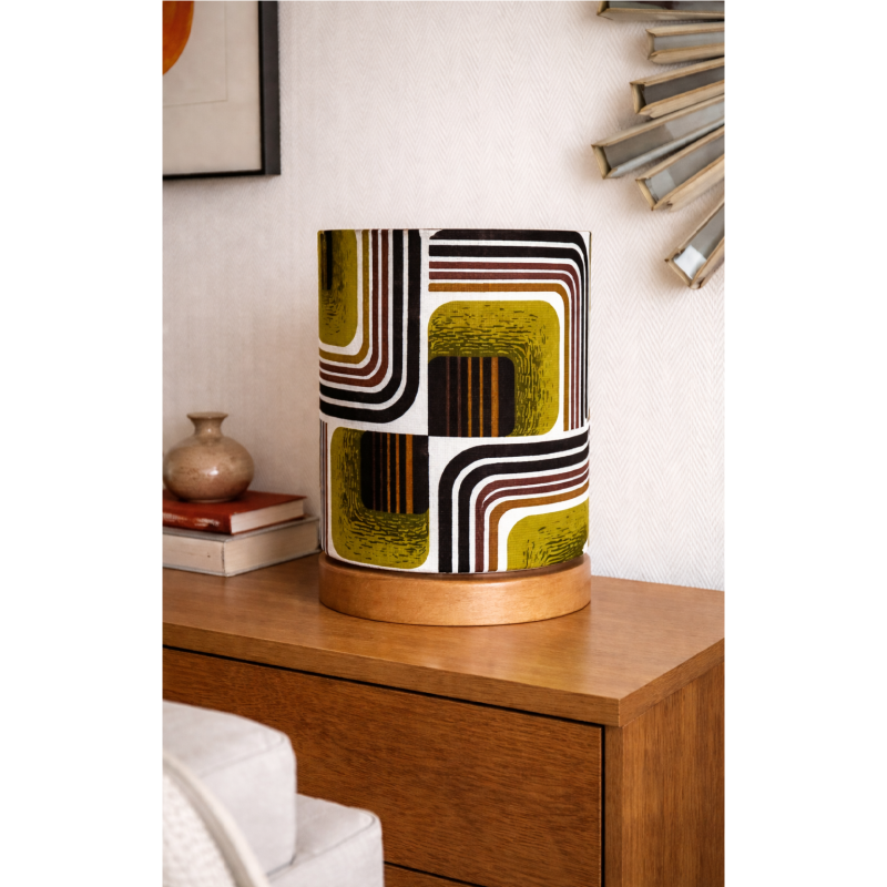 Desklamp Lamp'angel Tripoli green H28 D20cm - mid-century fabric