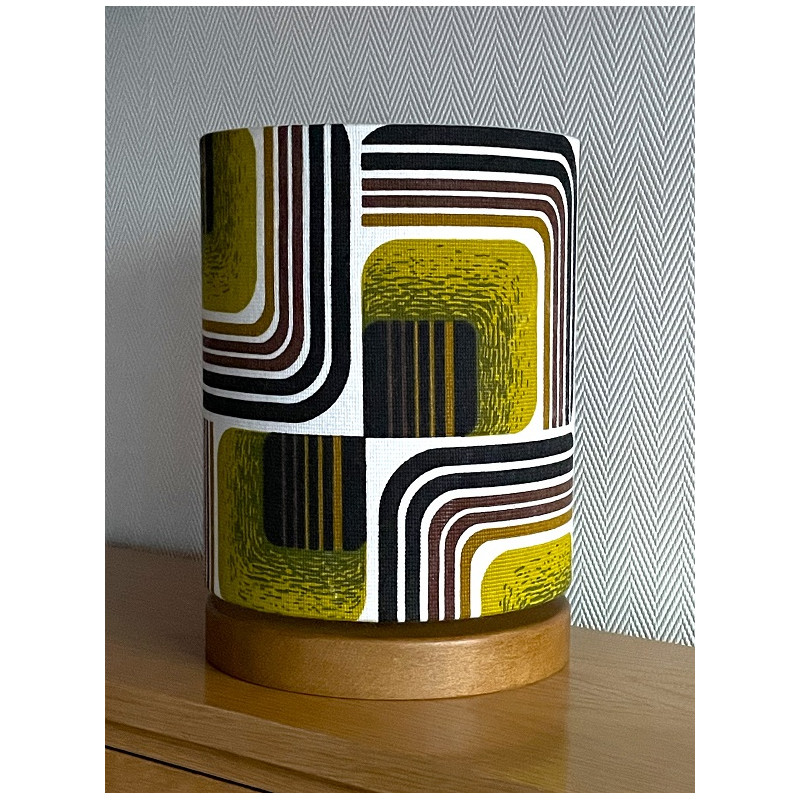 Desklamp Lamp'angel Tripoli green H28 D20cm - mid-century fabric