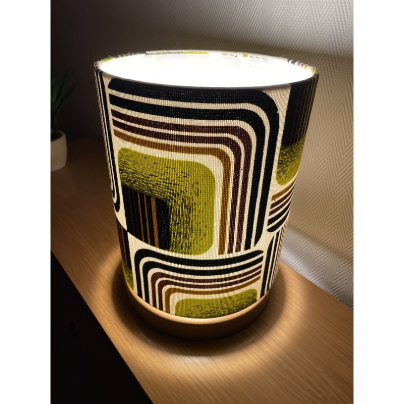 Desklamp Lamp'angel Tripoli green H28 D20cm - mid-century fabric