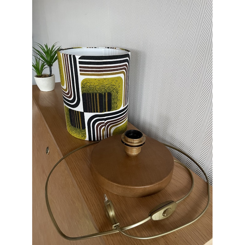 Desklamp Lamp'angel Tripoli green H28 D20cm - mid-century fabric