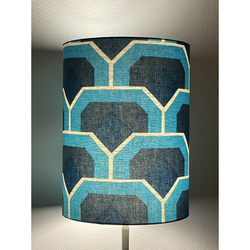 Abat-jour Iroise H40 D30 - tissu vintage