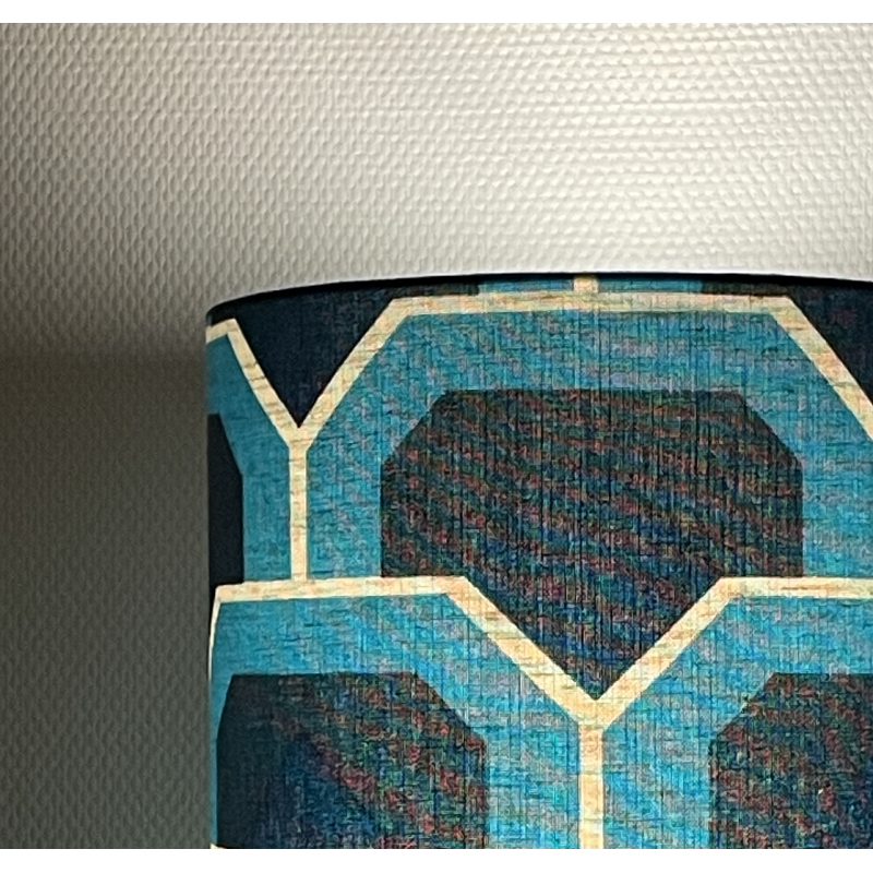 Abat-jour Iroise H50 D35 - tissu vintage
