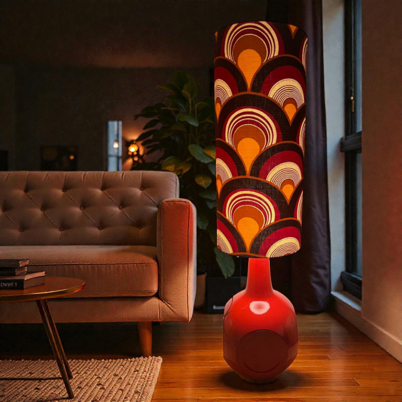 Floor lamp red Saga - vintage 1970's