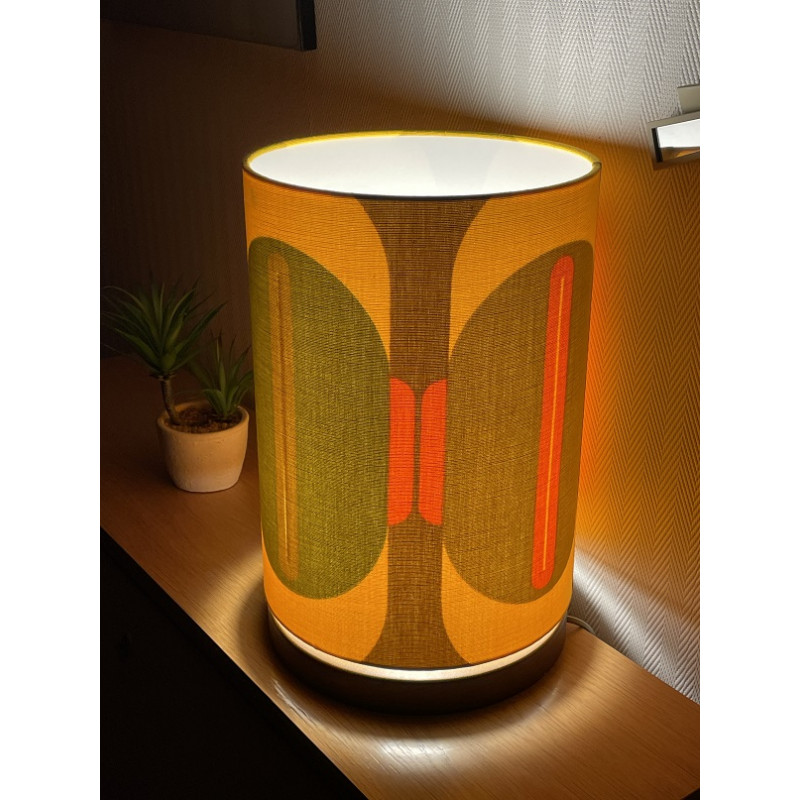 Lamp'angel Saturne H39 D25 - tissu vintage - tissu vintage