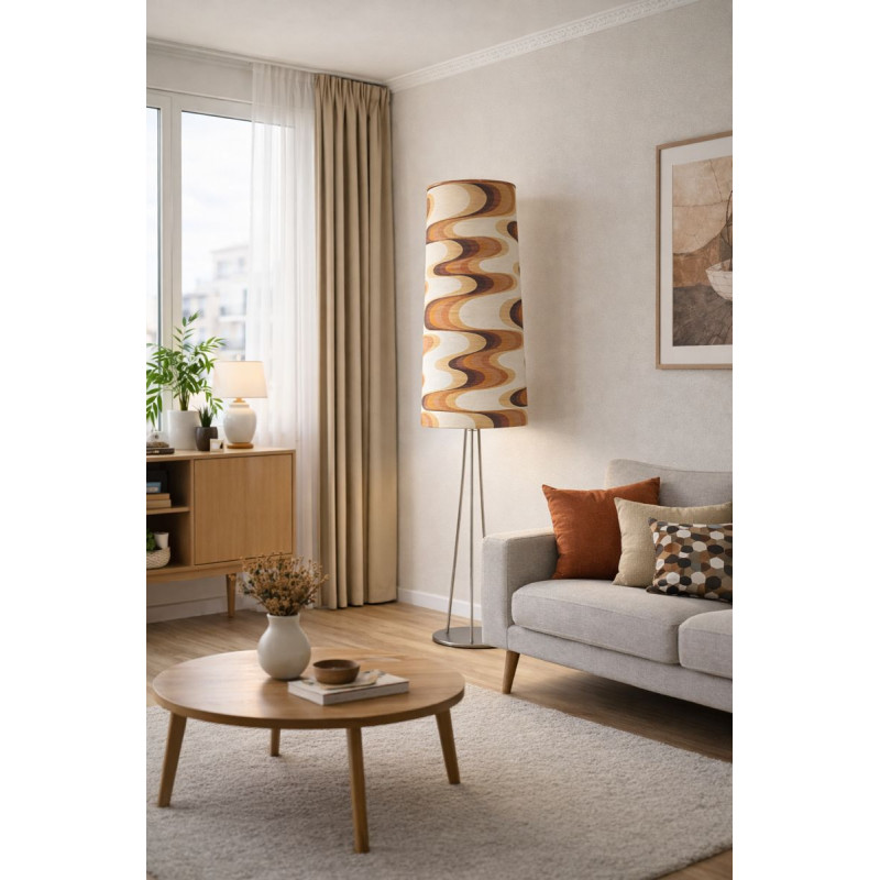 Lampshade Ondoyant H90 D40 D31cm - mid-century fabric