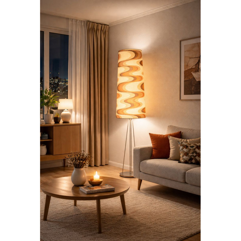 Lampshade Ondoyant H90 D40 D31cm - mid-century fabric