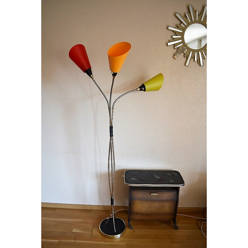 3 Lampshades tulip Skaï Death head H22 D15cm