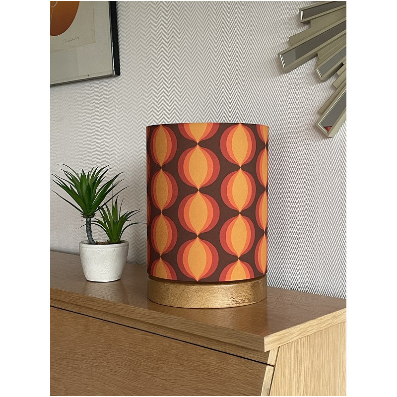 DeskLamp Lamp'angel Cat eye H28 D20cm - mid-century fabric