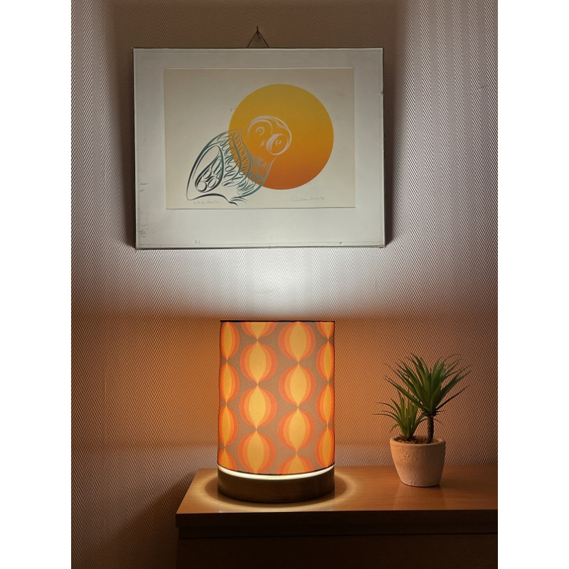 Lamp'angel Cat eye H28 D20 - tissu vintage