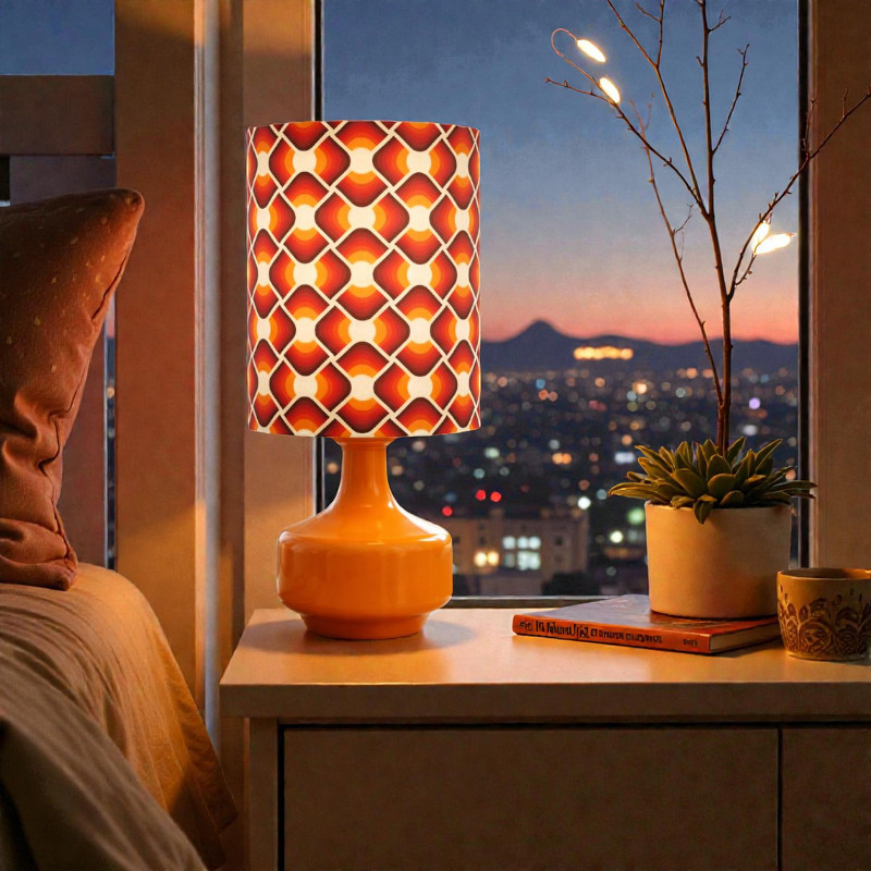 Abat-jour Nebraska H23 D20 - tissu vintage