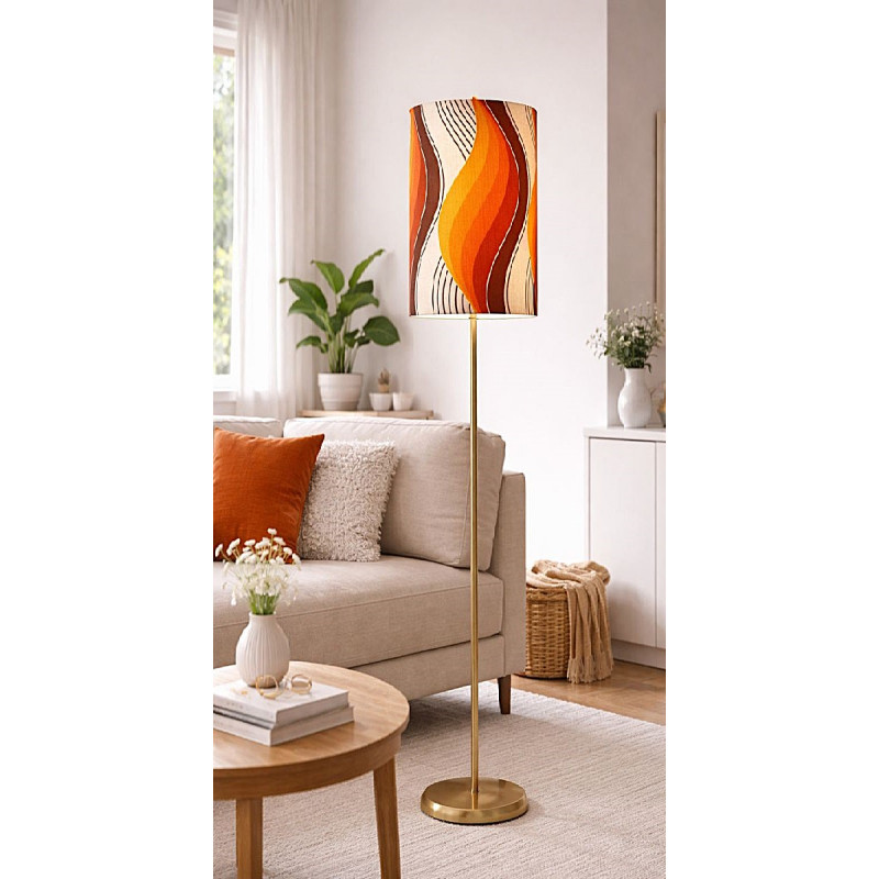 Lampshade Sables d'Olonne H50 D30cm - mid-century fabric