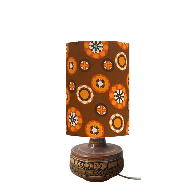Lampshade Cité d'or H23 D20cm mid-century fabric