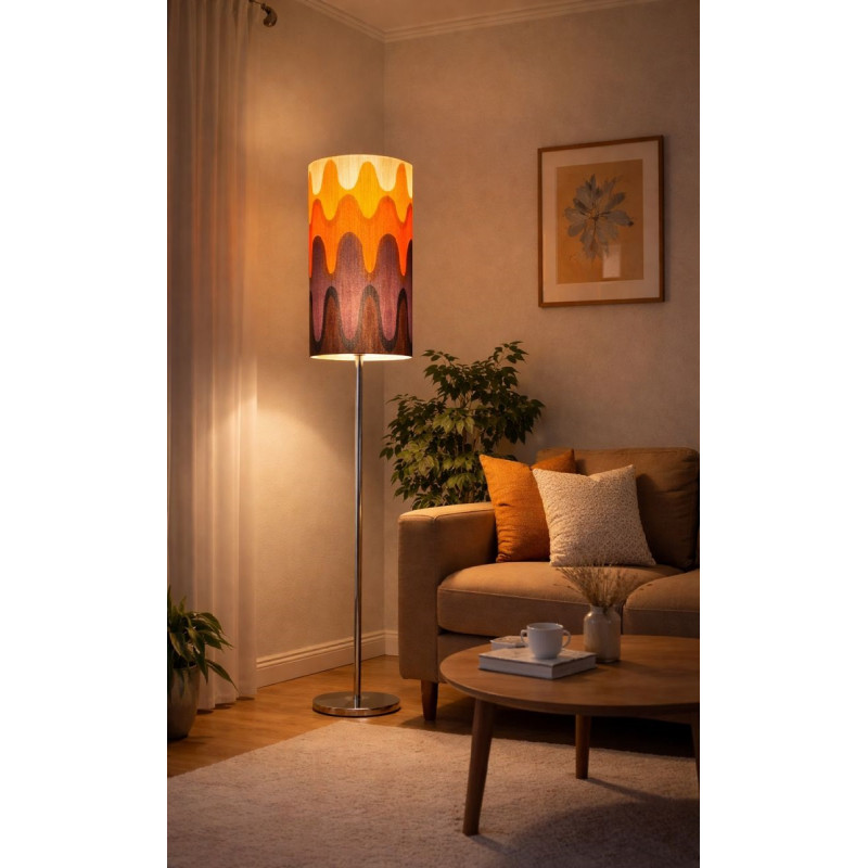 Abat-jour Ola tissu H60 D30 vintage 70s