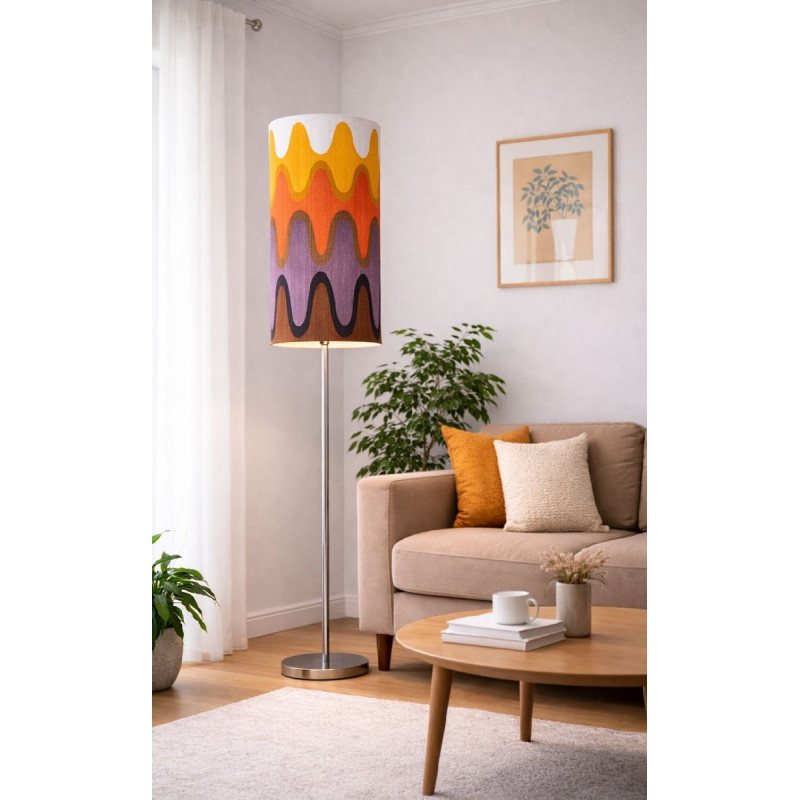 Abat-jour Ola tissu H60 D30 vintage 70s