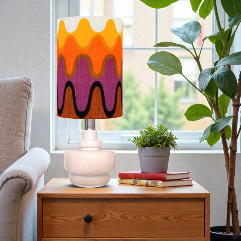 Lampshade Ola H56cm D40cm vintage 70s fabric