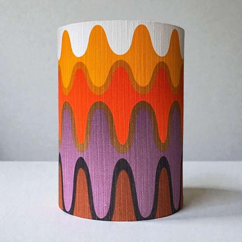 Lampshade Ola H56cm D40cm vintage 70s fabric