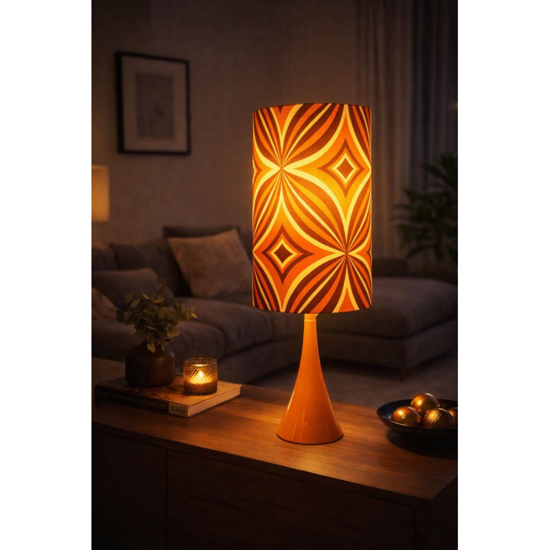 Abat-jour Kali H38 D22 - tissu vintage