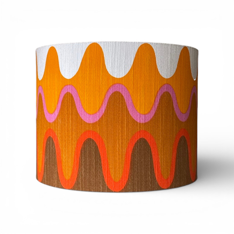 Lampshade Ola tissu H36 D45 vintage 70s