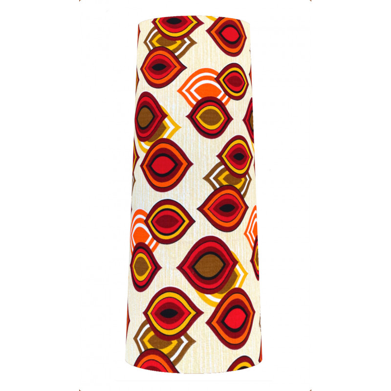 Abat-jour vintage La Baule H80 D30 D25 - Tissu années 70
