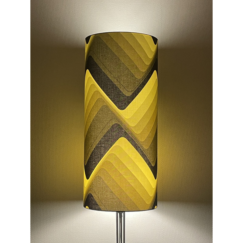 Abat-jour Up & Down vert H80 D35 - tissu vintage