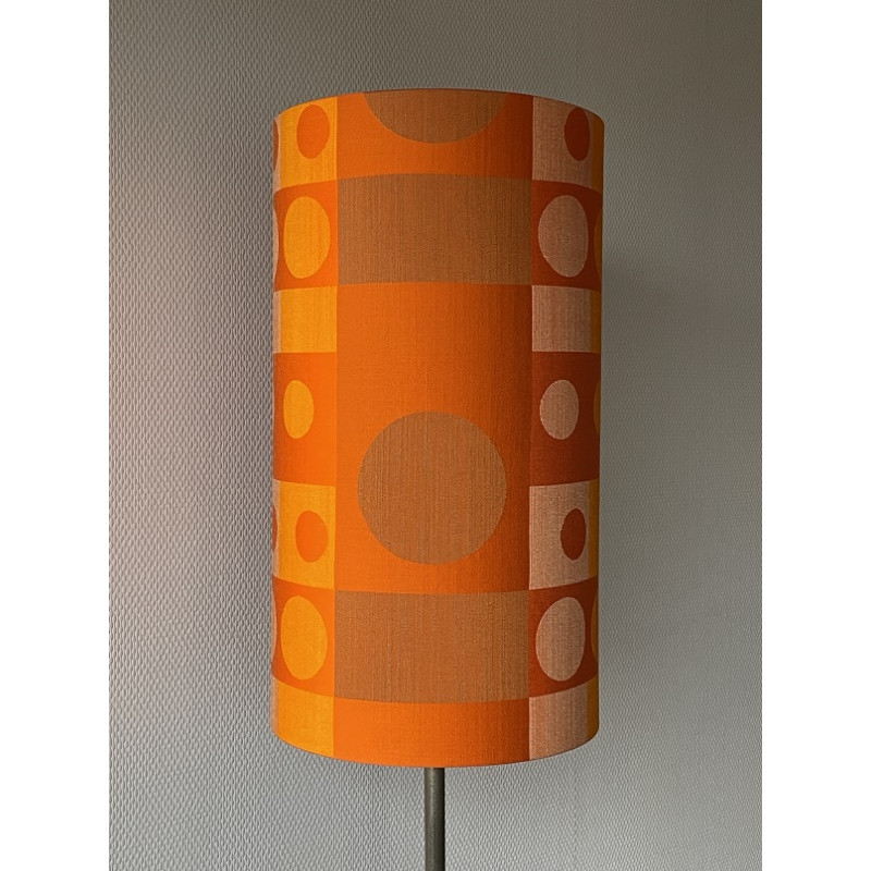 Abat-jour Orangeade H50 D28 - tissu rétro années 1970