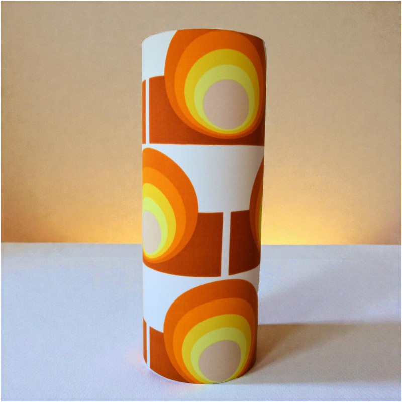 Abat-jour Apollo J H80 D35 - tissu vintage 70's