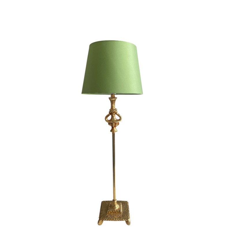Lampshade green Silk fabric H16 D20 d15