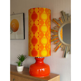 Lampe opaline orange Focale - tissu...