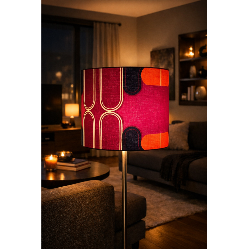 Lampshade Violetta H30 D35cm - mid century Trend fabric