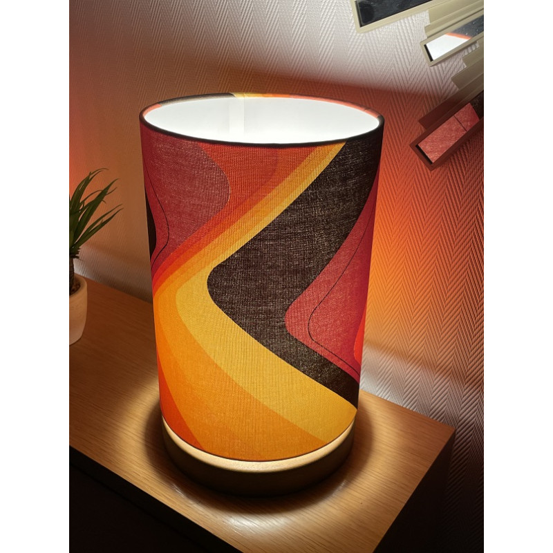 Lamp'angel Up & Down orange H33 D20 - tissu vintage