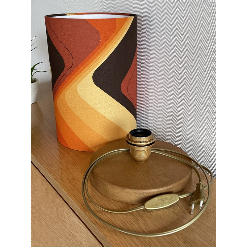 Lamp'angel Up & Down orange H33 D20 - tissu vintage