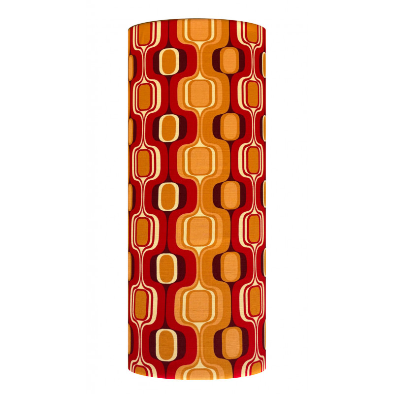 Lampshade Tiffany red H75 D30cm - 70's fabric