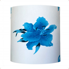 Abat-jour Althéa bleu H40 D35 - tissu...